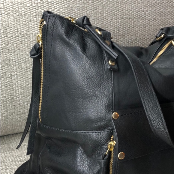 ♥️ NWT KOOBA BLACK SOFT NAPPA LEATHER SATCHEL W GO - Picture 5 of 8